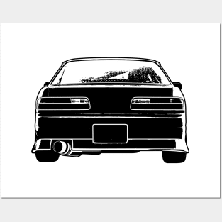 Nissan Silvia S13 Back View Sketch Art Posters and Art